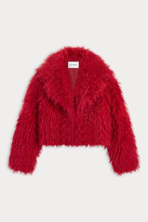 THE FAUX FUR COAT | CARMINE-5 | GOOD AMERICAN | FLAT