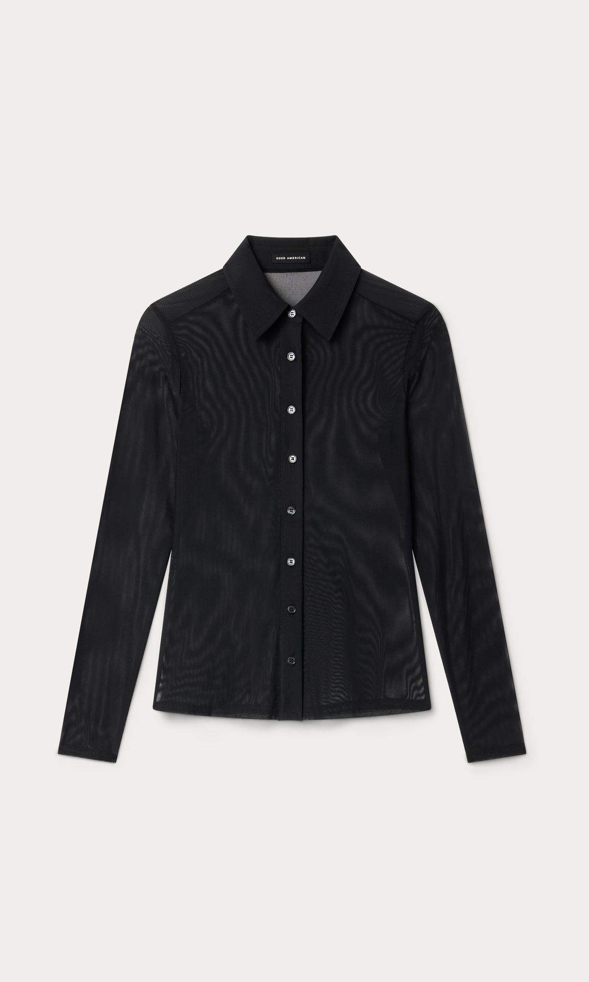 MESH BUTTON UP TOP | BLACK001