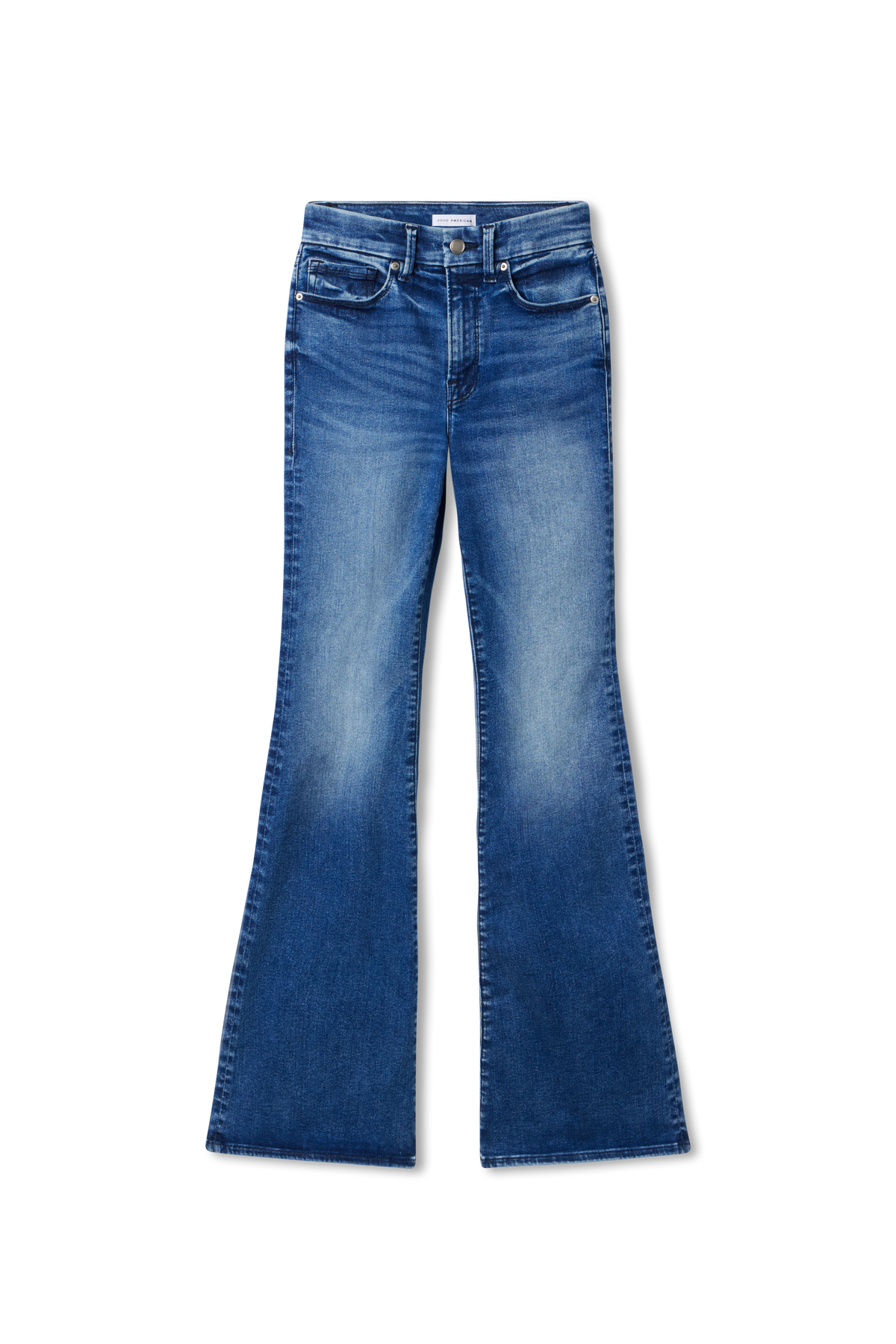 ALWAYS FITS GOOD PETITE FLARE JEANS | INDIGO1071-7 | GOOD AMERICAN | MODEL_A