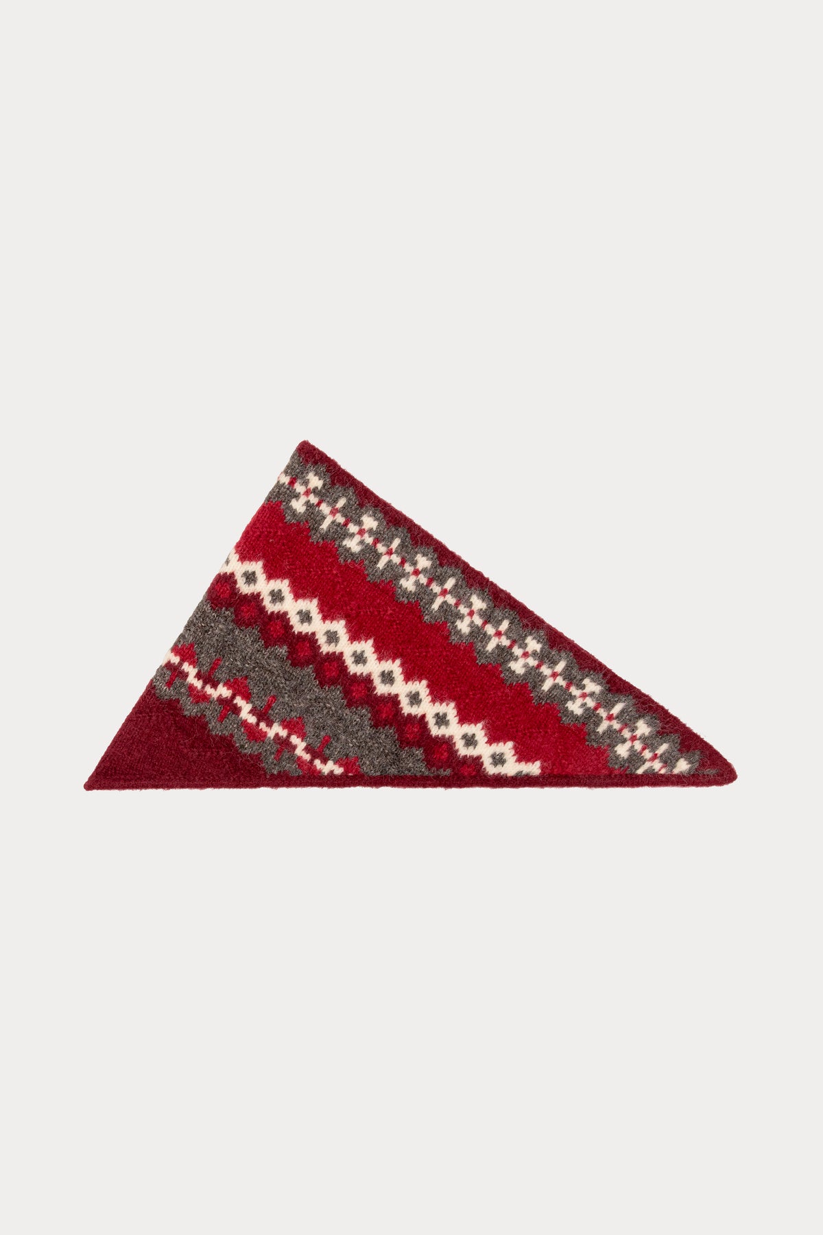 THE KNIT HANDKERCHIEF SCARF | BORDEAUX FAIR ISLE-1 | GOOD AMERICAN | FLAT