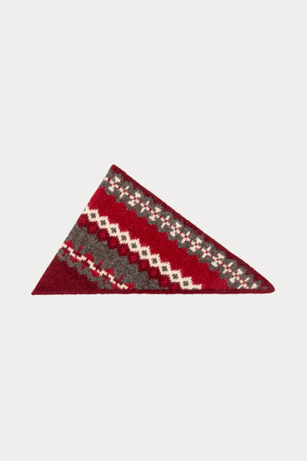 THE KNIT HANDKERCHIEF SCARF | BORDEAUX FAIR ISLE-1 | GOOD AMERICAN | FLAT