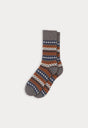THE KNIT SOCKS | HEATHER GREY FAIRISLE-1 | GOOD AMERICAN | FLAT