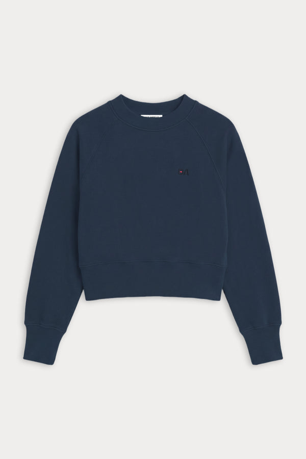 THE FRENCH TERRY RAGLAN SWEATSHIRT | NEW NAVY002-7 | GOOD AMERICAN | FLAT