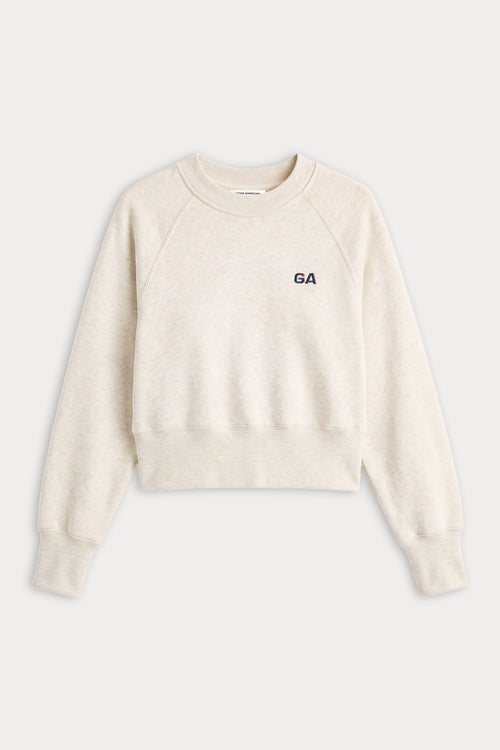 THE FRENCH TERRY RAGLAN SWEATSHIRT | OATMEAL HEATHER-6 | GOOD AMERICAN | FLAT