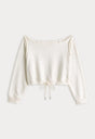 THE FRENCH TERRY TIE SWEATSHIRT | CHALK-1 | GOOD AMERICAN | FLAT