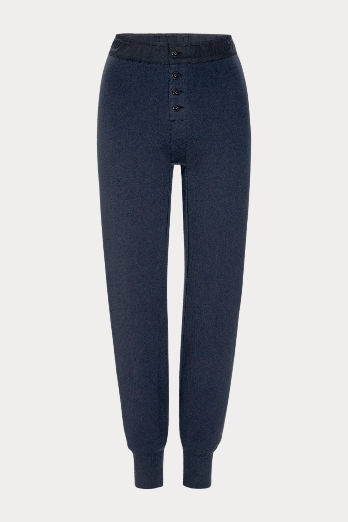 THE FRENCH TERRY BUTTON FRONT LEGGING | NEW NAVY002-7 | GOOD AMERICAN | FLAT