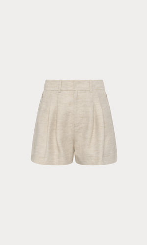 LINEN TROUSER SHORTS | OAT
