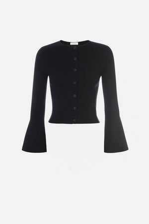BELL SLEEVE KNIT CARDIGAN | BLACK001