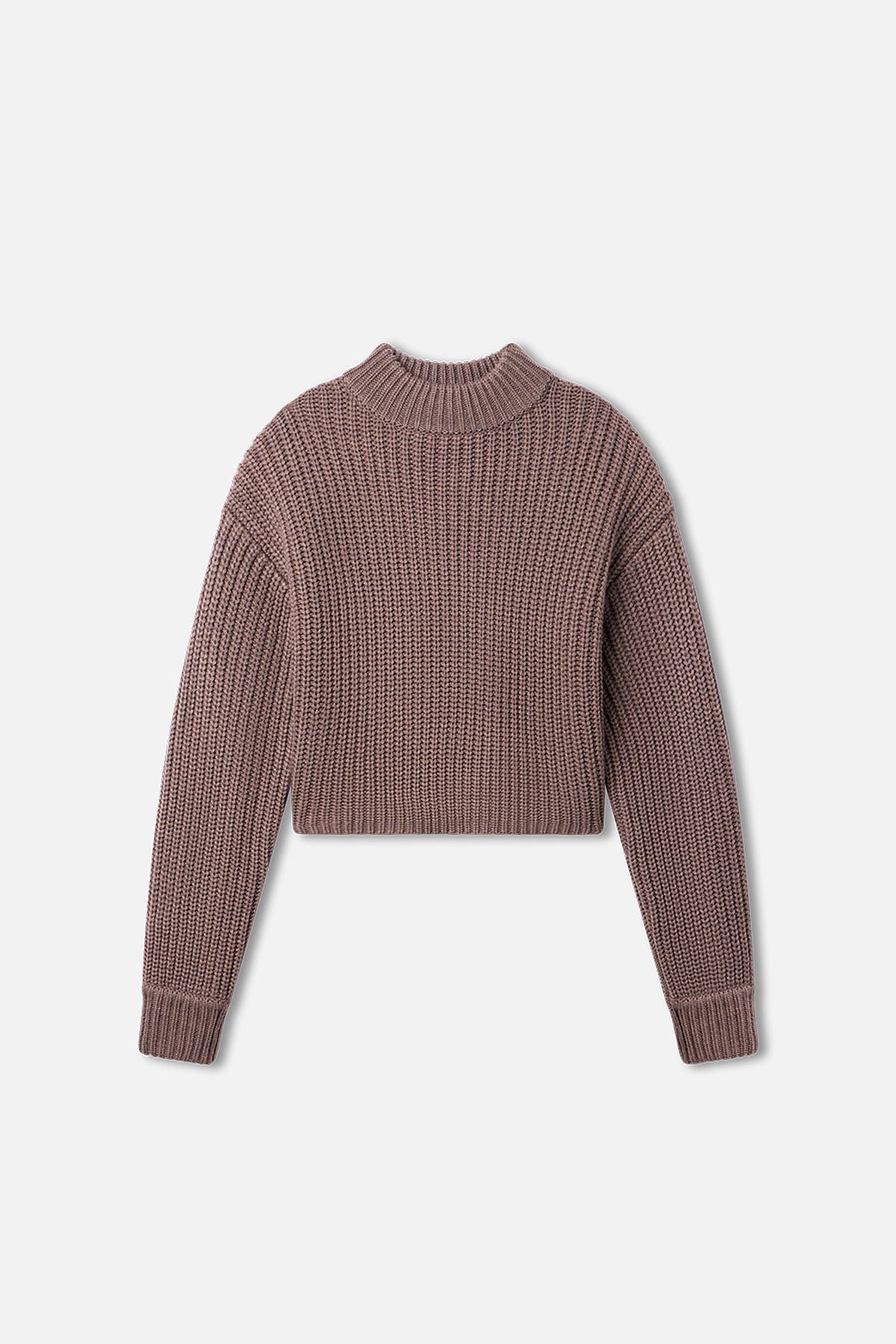 CHUNKY KNIT MOCK NECK SWEATER | SMOKE