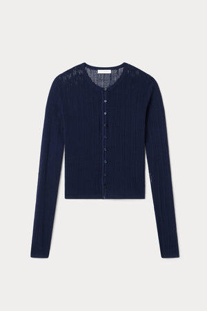 THE OPEN KNIT CARDIGAN | MIDNIGHT BLUE