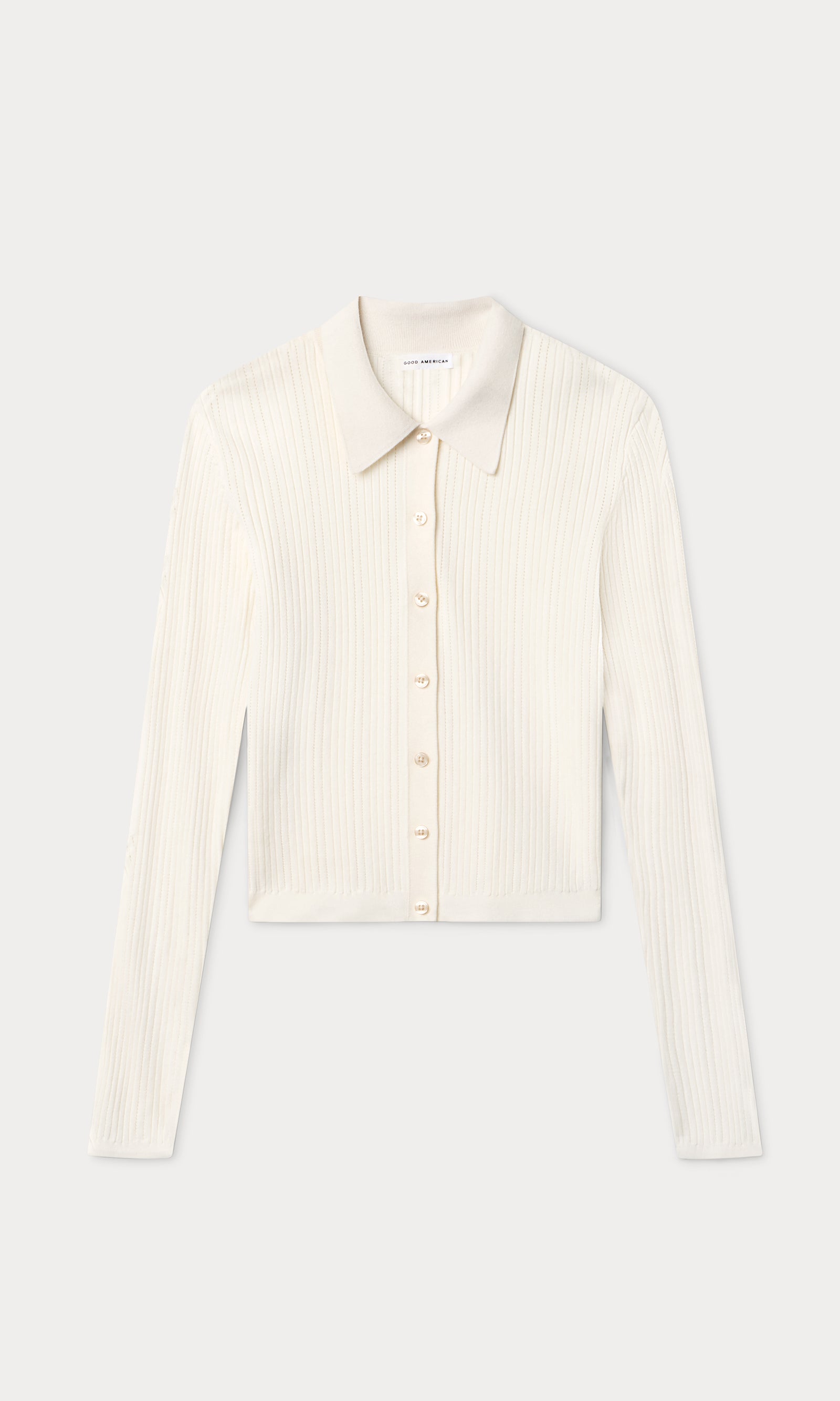 THE LADDER RIB CARDIGAN | CHALK
