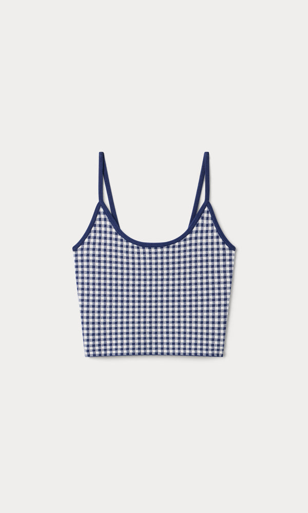 THE KEEPSAKE TANK | NAVY GINGHAM