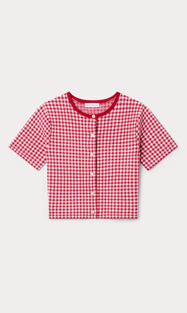 THE KEEPSAKE CARDIGAN | CHERRY GINGHAM