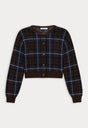 THE JACQUARD CARDIGAN | CHOCOLATE PLAID-6 | GOOD AMERICAN | FLAT