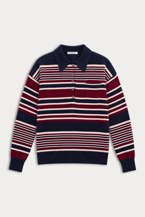 THE OVERSIZED RUGBY SWEATER | MULTI STRIPE-6 | GOOD AMERICAN | MODEL