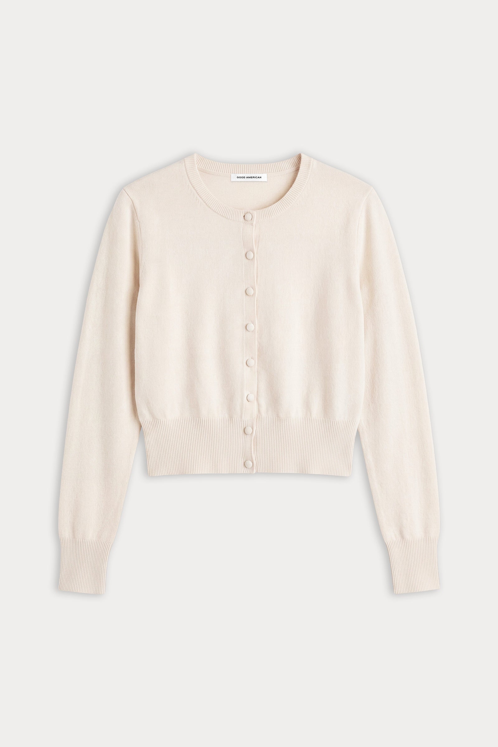 THE FINE KNIT CARDIGAN | PEARL-5 | GOOD AMERICAN | FLAT