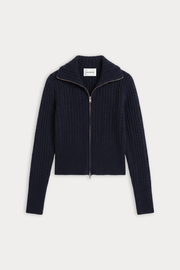 THE CABLE ZIP UP | NEW NAVY002