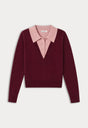 THE TWO IN ONE SWEATER | BERRY NOIR WITH BLUSH-5 | GOOD AMERICAN | MODEL