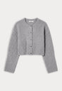 THE CHUNKY KNIT CARDIGAN | HEATHER GREY-6 | GOOD AMERICAN | FLAT