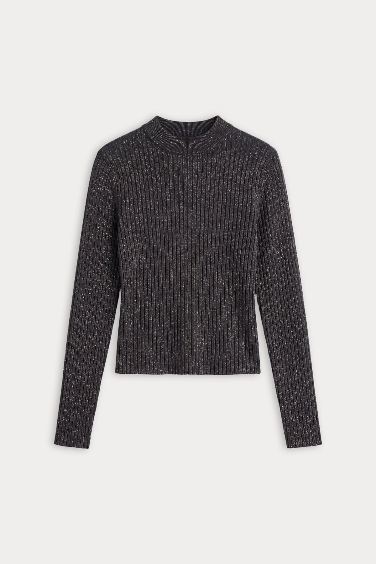 THE RIB LUREX SWEATER | BLACK001-6 | GOOD AMERICAN | FLAT