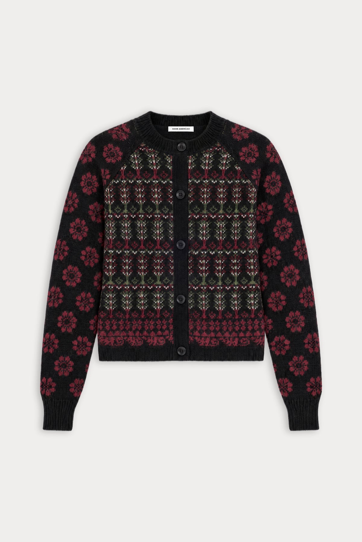 THE CLASSIC CARDIGAN | ASPEN FAIRISLE-6 | GOOD AMERICAN | FLAT