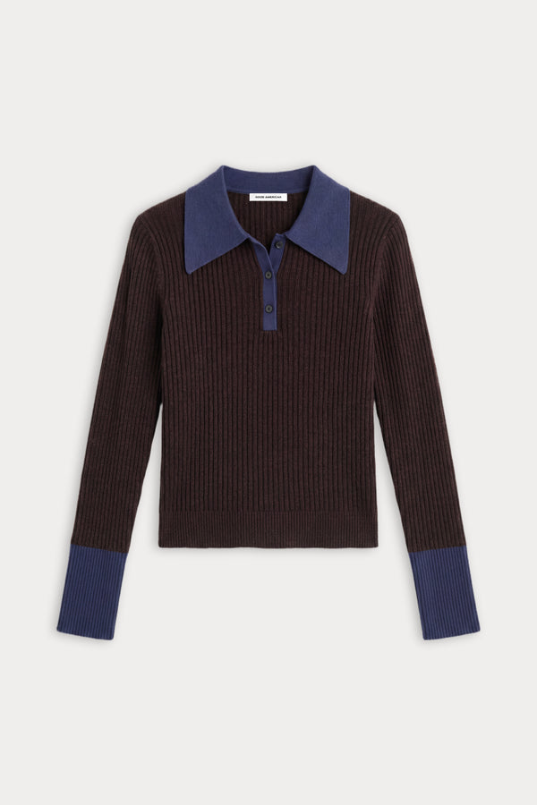THE KNIT POLO SWEATER | ESPRESSO