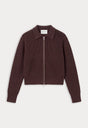 THE ZIP UP POLO CARDIGAN | DEEP CHOCOLATE-5 | GOOD AMERICAN | FLAT