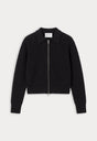 THE ZIP UP POLO CARDIGAN | BLACK001-7 | GOOD AMERICAN | FLAT
