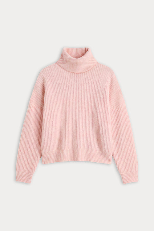 THE OVERSIZED TURTLENECK SWEATER | BLUSH-6 | GOOD AMERICAN | FLAT