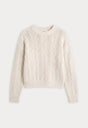 THE OPENWORK CREW SWEATER | PEARL-5 | GOOD AMERICAN | FLAT