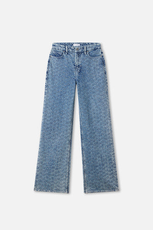 GOOD SKATE WIDE CRYSTAL JEANS | INDIGO1070