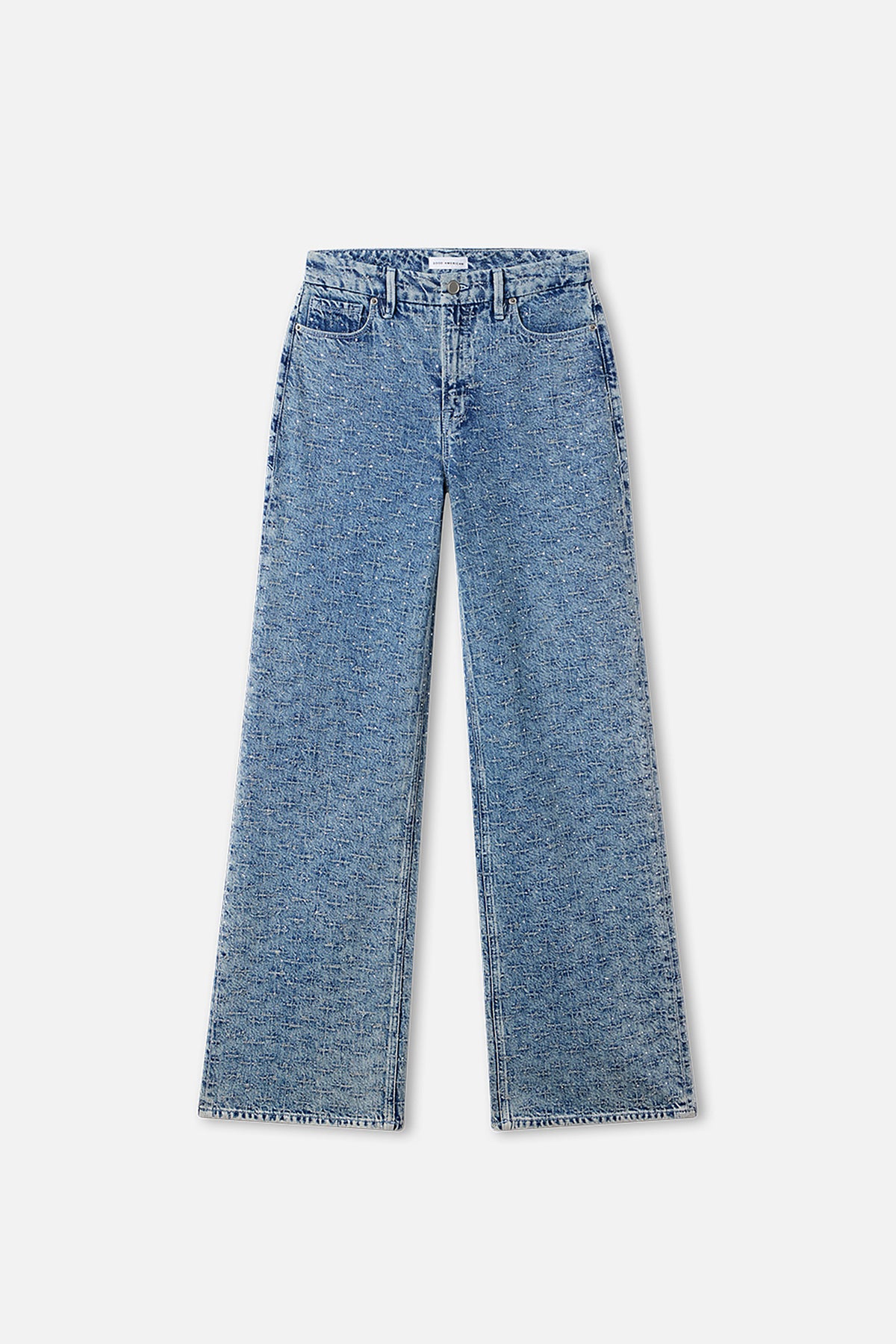 GOOD SKATE WIDE CRYSTAL JEANS | INDIGO1070-6 | GOOD AMERICAN | MODEL_A