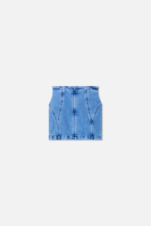DOLLY  LACE UP MINI SKIRT | INDIGO1090