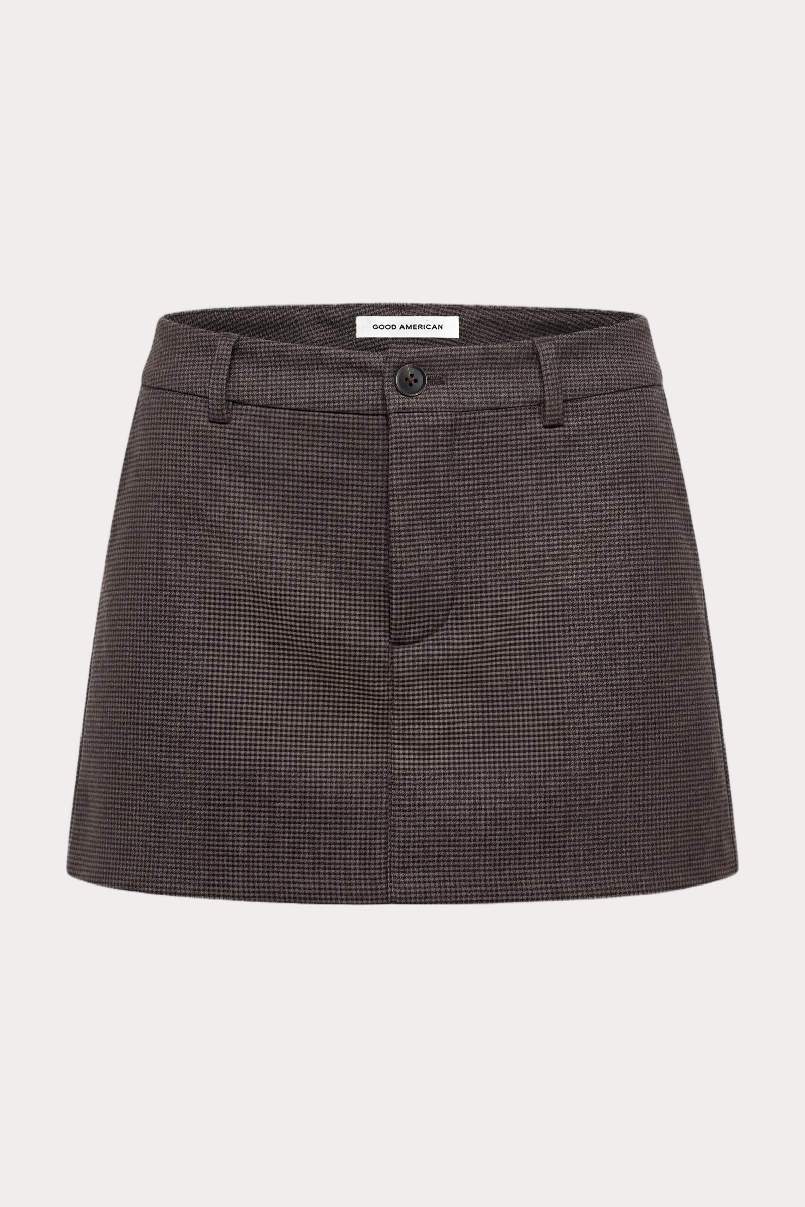 THE TROUSER MINI SKIRT | CHARCOAL MINI HOUNDSTOOTH