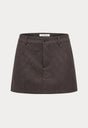 THE TROUSER MINI SKIRT | CHARCOAL MINI HOUNDSTOOTH-1 | GOOD AMERICAN | GHOST