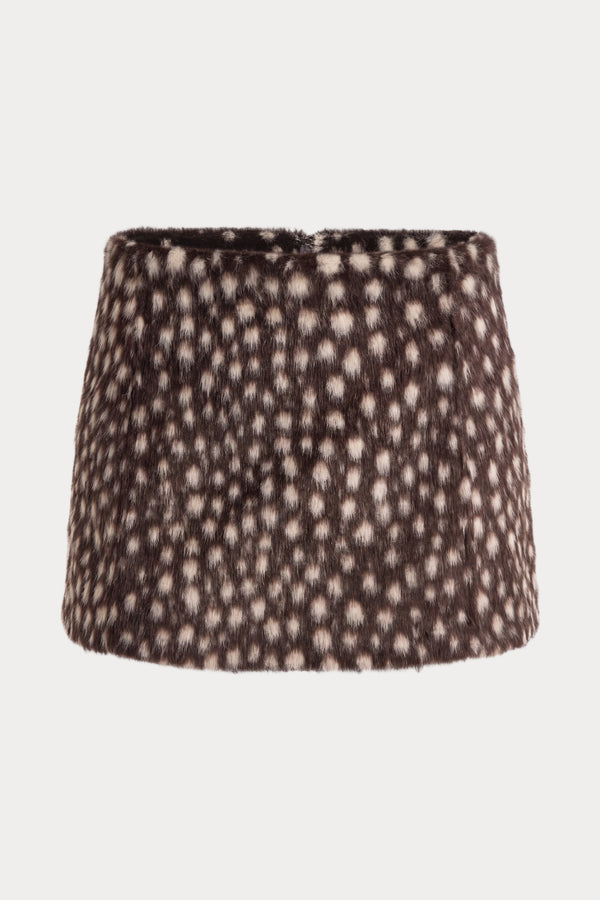 THE PONYHAIR SKIRT | DEEP CHOCOLATE FAWN-1 | GOOD AMERICAN | GHOST