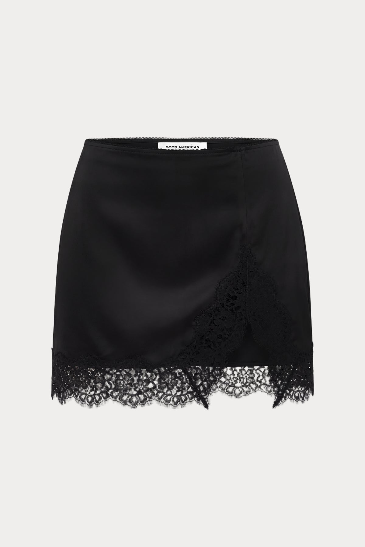 THE LACE TRIM SKIRT | BLACK001-5 | GOOD AMERICAN | FLAT