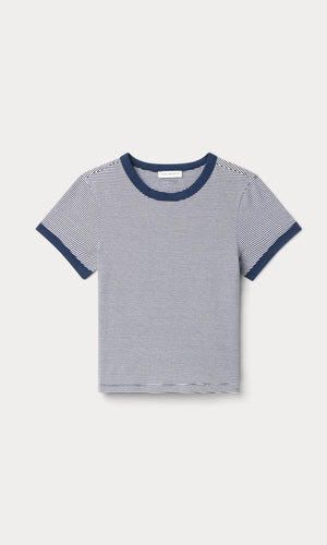 SUPER STRETCH BABY RINGER TEE | HORIZON STRIPE