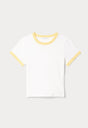 THE RINGER BABY TEE | WHITE001-5 | GOOD AMERICAN | FLAT