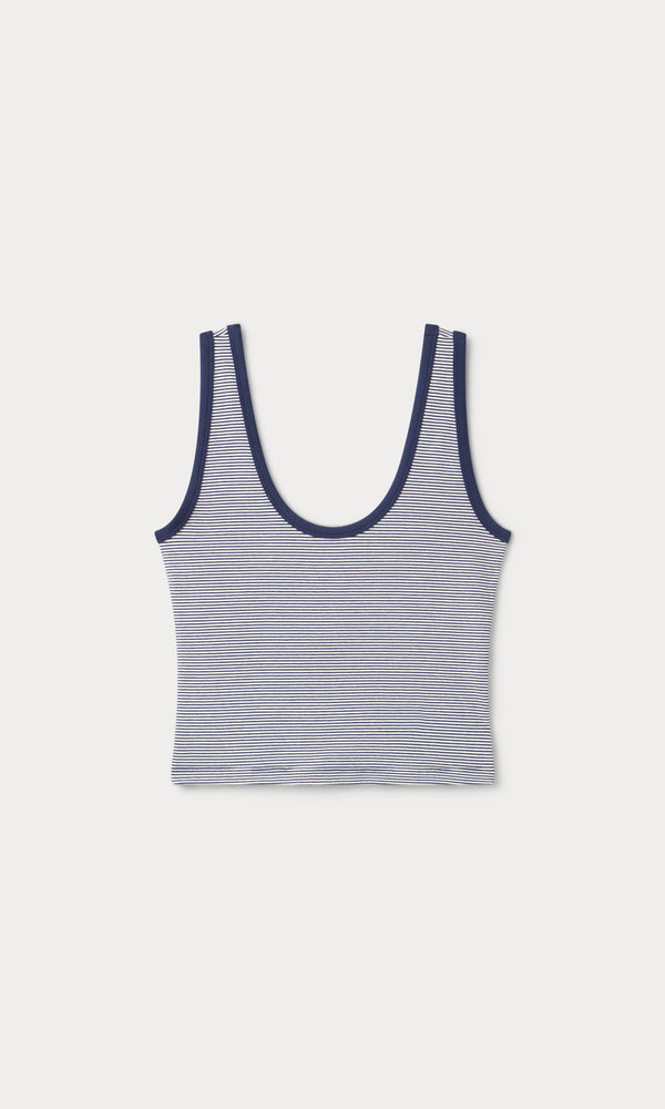SUPER STRETCH RINGER TANK | HORIZON STRIPE