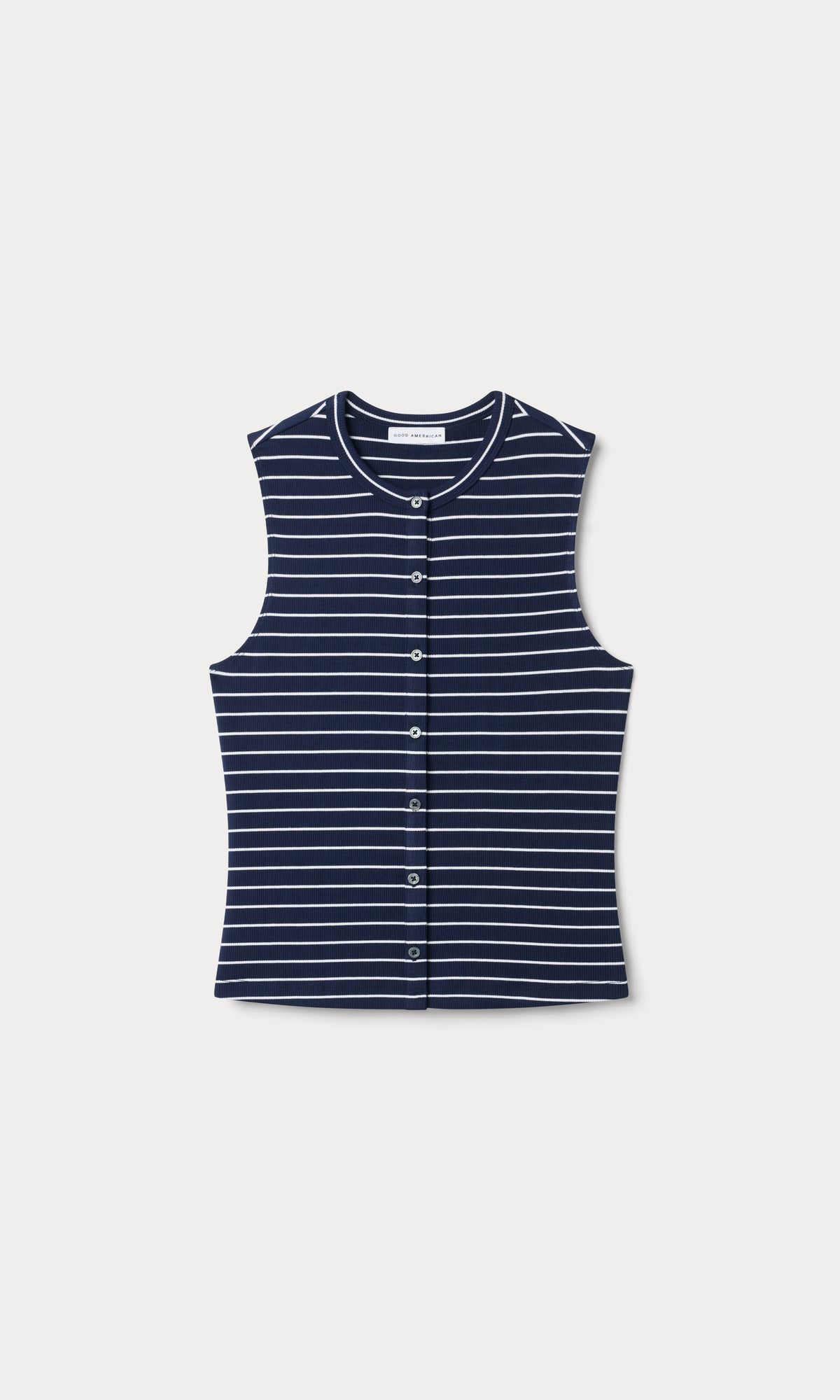 THE RIB SPLAY TOP | SIMPLE STRIPE HORIZON INK