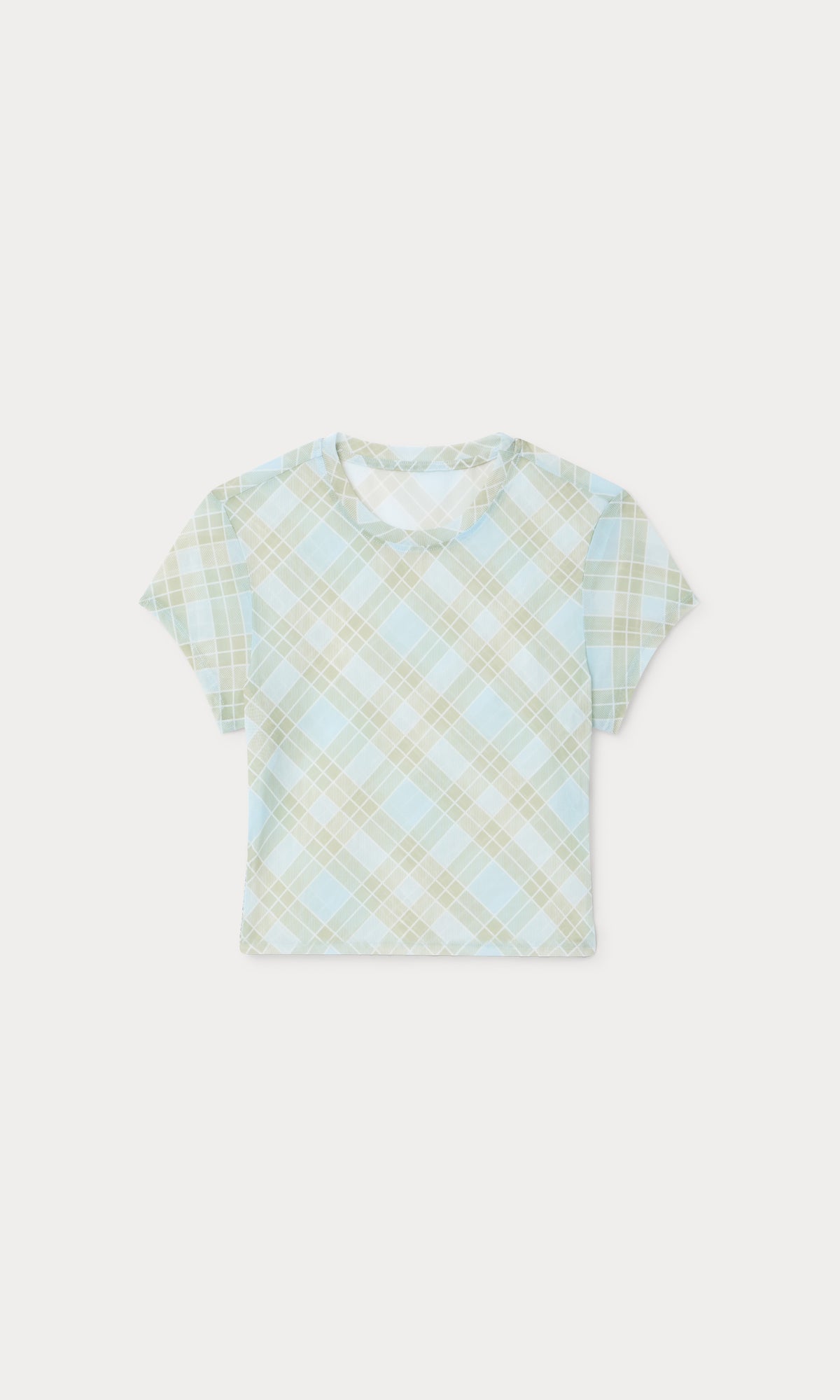THE MESH BABY TEE | SUMMER PLAID HONEY-6 | GOOD AMERICAN | MODEL_A