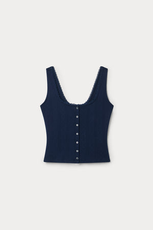 THE POINTELLE BUTTON DOWN TANK | HORIZON INK