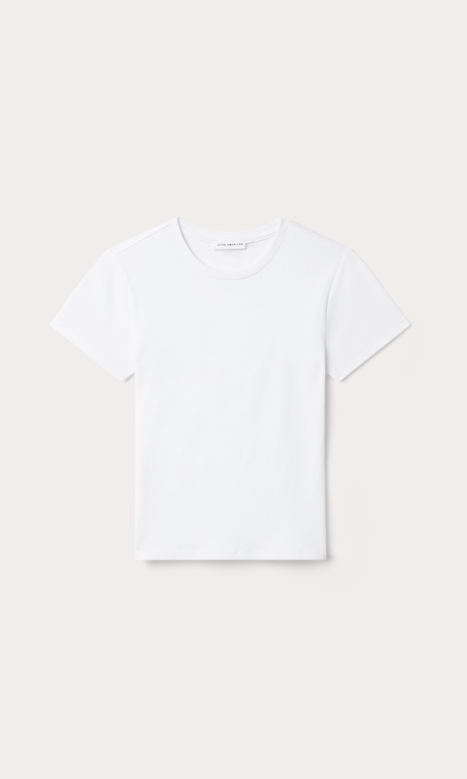 THE RIB BABY TEE | WHITE001-6 | GOOD AMERICAN | FLAT