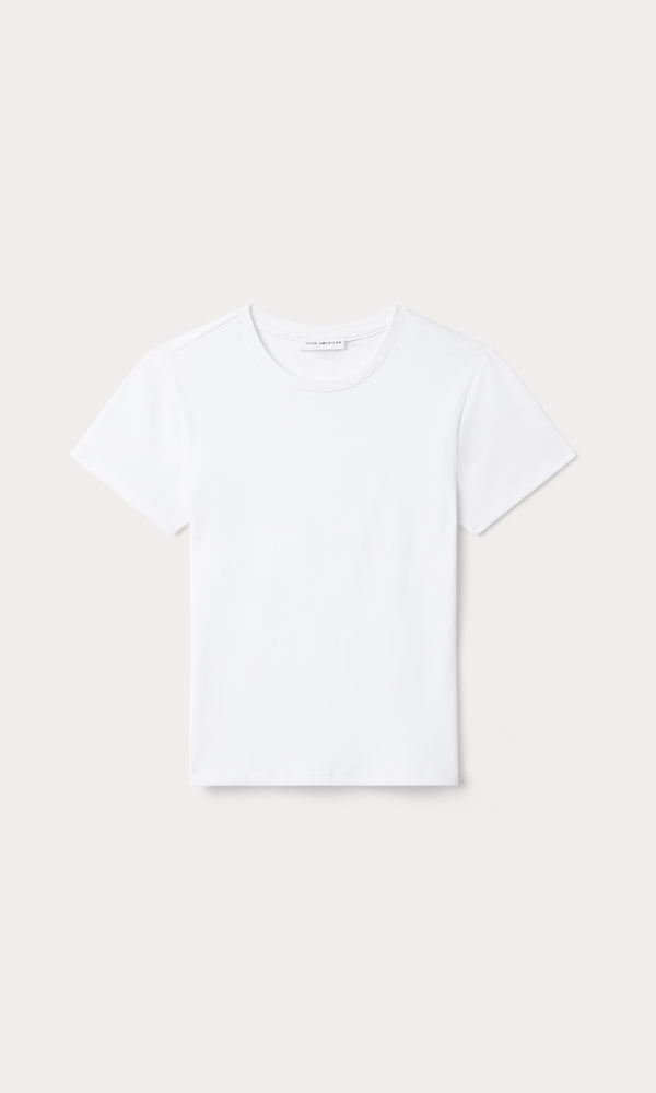 THE RIB BABY TEE | WHITE001-6 | GOOD AMERICAN | FLAT