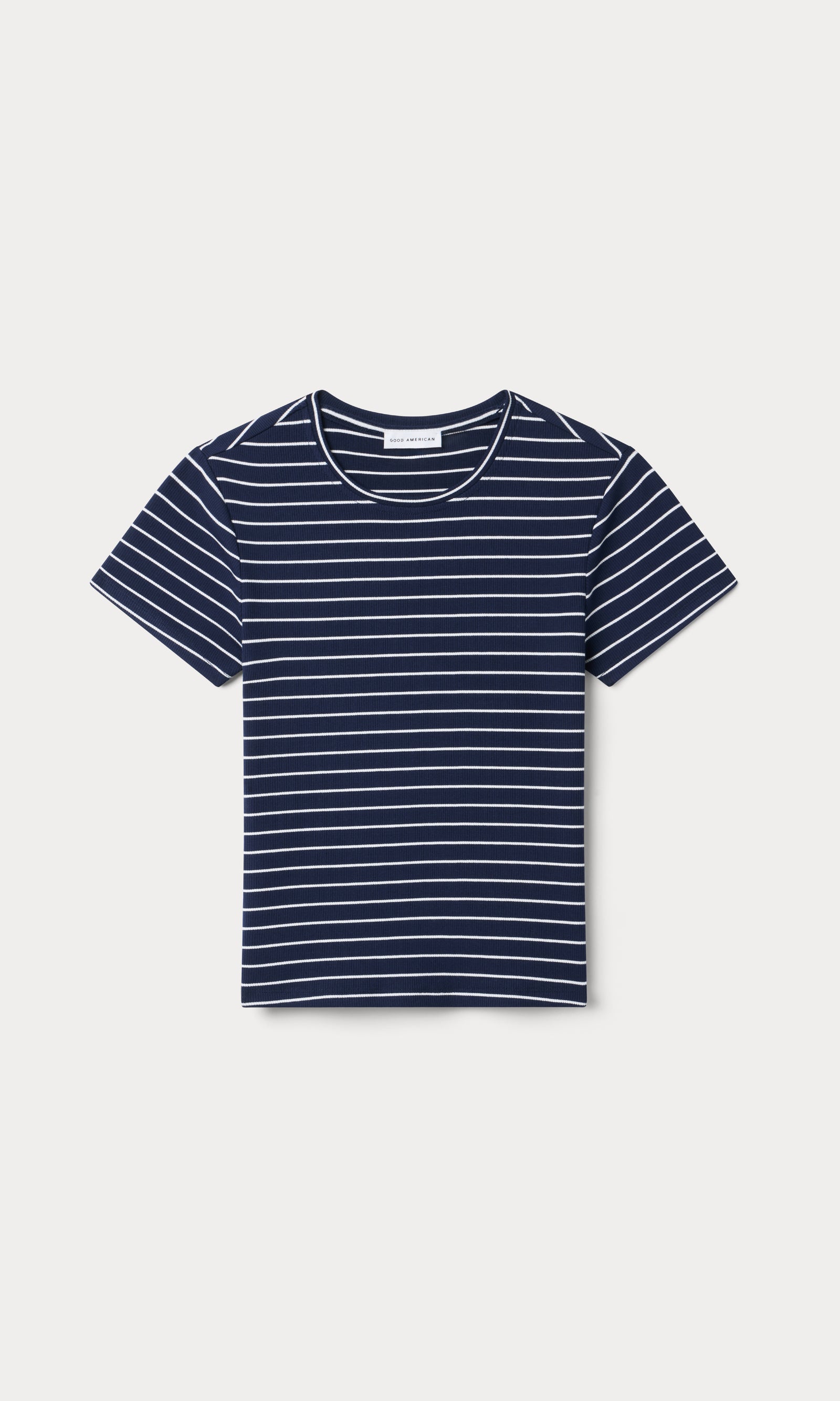 THE RIB BABY TEE | SIMPLE STRIPE HORIZON INK-6 | GOOD AMERICAN | FLAT
