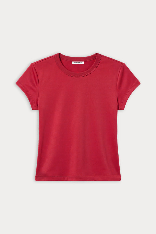 THE CAP SLEEVE TEE | CARMINE-6 | GOOD AMERICAN | FLAT