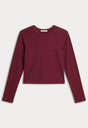 THE LONG SLEEVE BABY TEE | BERRY NOIR-5 | GOOD AMERICAN | MODEL
