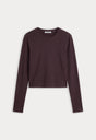 THE LONG SLEEVE BABY TEE | DEEP CHOCOLATE-5 | GOOD AMERICAN | FLAT