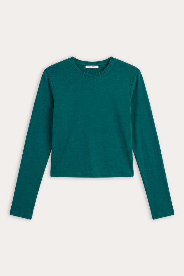 THE LONG SLEEVE BABY TEE | FOREST GREEN